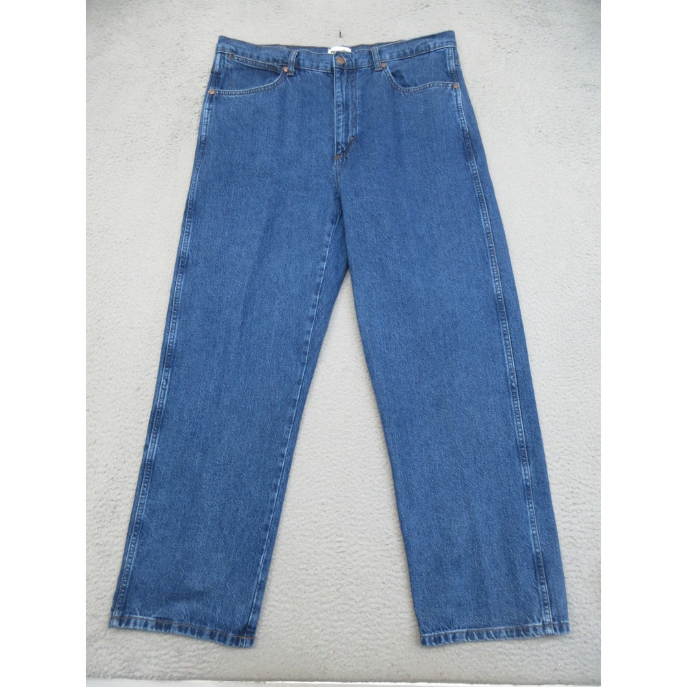 Wrangler Loose Fit Western Jeans Mens 36x34 Blue Workwear Utility Baggy Denim